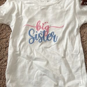 White and Pink Short Sleeve Tee with Playful Script Design